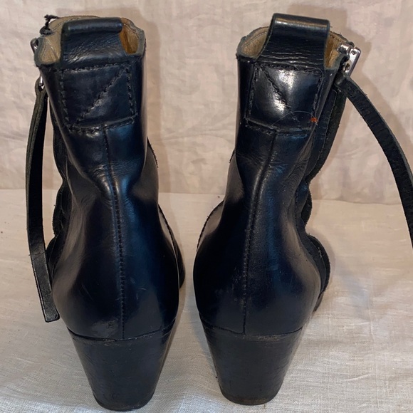 Acne Black Leather Ankle Booties 41/11 - Picture 4 of 8